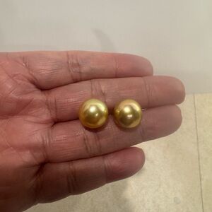 Authentic Golden South Sea Pearl earrings